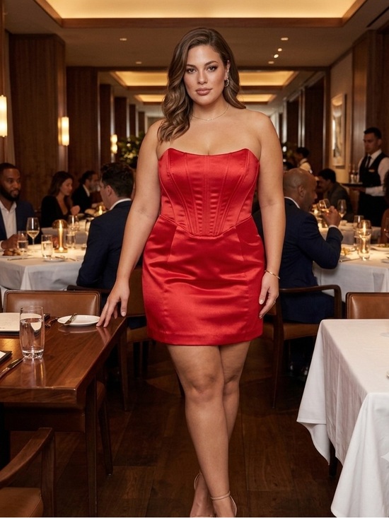 Meshki Dresses & Skirts - Red Satin-like Strapless Bustier Mini Dress
